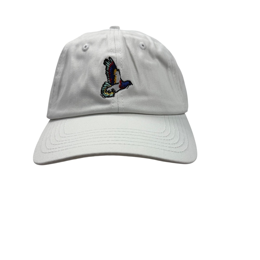 Staple Pigeon Brand White Adjustable Dad Hat Embroidered Bird Logo NWT